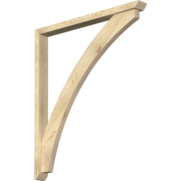 Ekena Millwork Thorton Slat Rough Sawn Bracket w/ Offset Brace, Douglas Fir, 4"W x 42"D x 48"H BKT0402X42X48THR06RDF - main